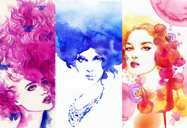 3 girls in painting